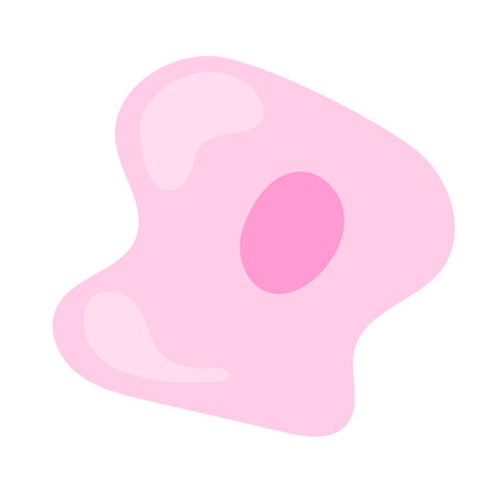 Human stem cell icon. Nucleus and membrane tissue under microscope. Medical design illustration.のイラスト素材