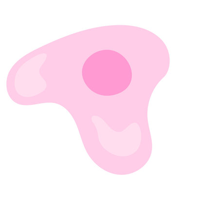 Human stem cell icon. Nucleus and membrane tissue under microscope. Medical design illustration.のイラスト素材