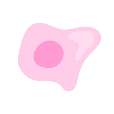 Human stem cell icon. Nucleus and membrane tissue under microscope. Medical design illustration.のイラスト素材