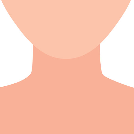 Neck and chin closeup. Abstract faceless body figure icon. Beauty concept. Anonymous identity portrait. Gender neutral. Mysterios person. Isolated flat vector illustration.のイラスト素材