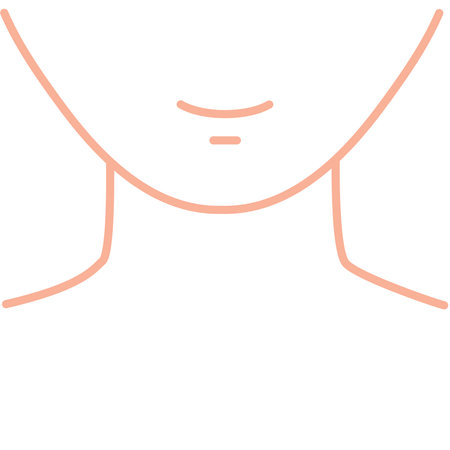 Neck and chin close up line icon. Abstract faceless body figure. Beauty concept. Outline anonymous identity portrait. Gender neutral. Mysterios person. Isolated linear vector illustration.のイラスト素材