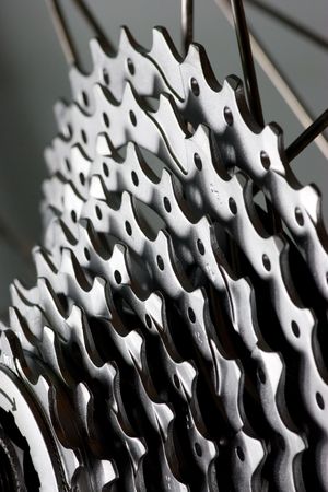 Mountain bike rear cassette on the wheel