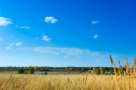 Autumn rural scene with country sの写真素材