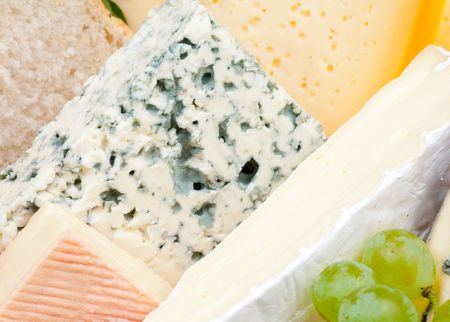 Various types of cheese close-upの写真素材