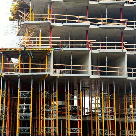Reinforced concrete building construction site