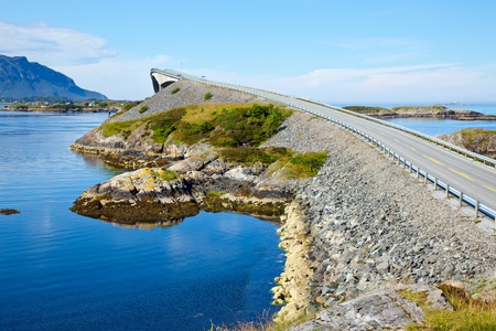 Storseisundet Bridge on the Atlantic Road in Norwayの写真素材