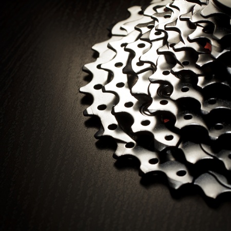 Mountain bike rear cassette macro shot