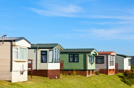 Cabins at holiday park in Englandの写真素材