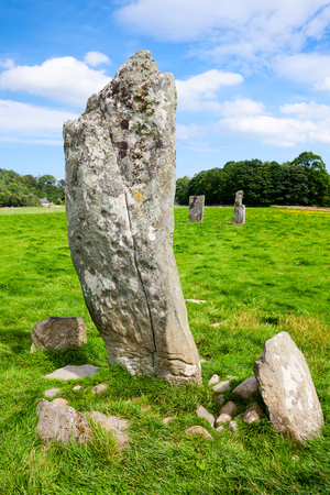 Nether Largie Standing Stones ancient site at Kilmartin Glen in Scotlandの写真素材