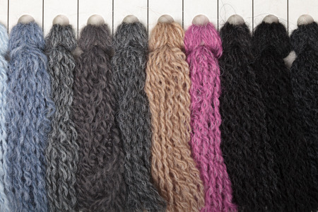 Yarn thread samples color cardの写真素材