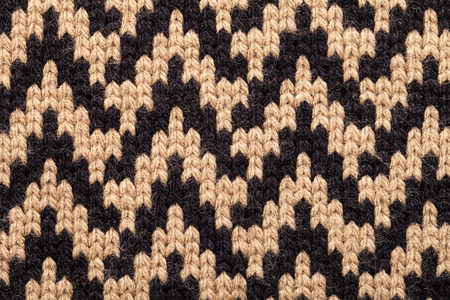 Brown knitted fabric  textured backgroundの写真素材