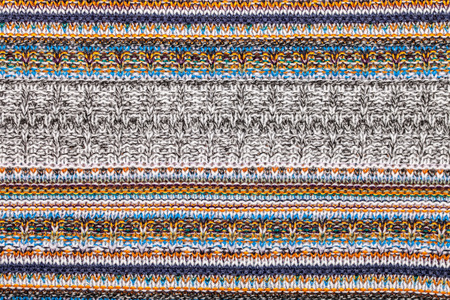 Colorful knitted fabric textured backgroundの写真素材