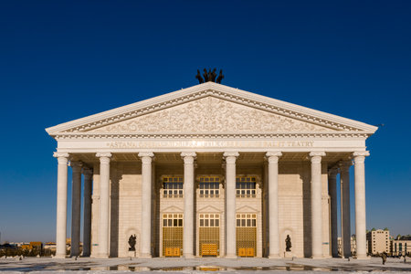 Parthenon-styled edifice of Astana Opera theater in Astana Kazakhstanのeditorial素材