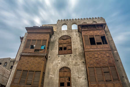 Old building in UNESCO world heritage historical village Al Balad, Jeddah - Saudi arabiaのeditorial素材