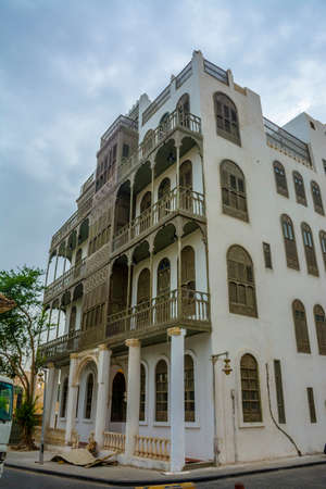 Old building in UNESCO world heritage historical village Al Balad, Jeddah - Saudi arabiaのeditorial素材