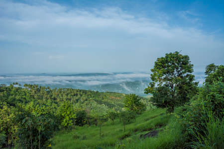 Morning mist at Kodikuthi mala, Kodikuthi mala is a hill station in the Malappuram district of...