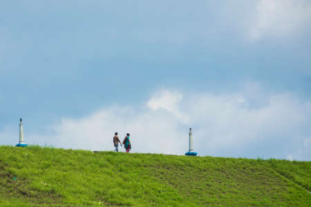 Walking together with natureの写真素材