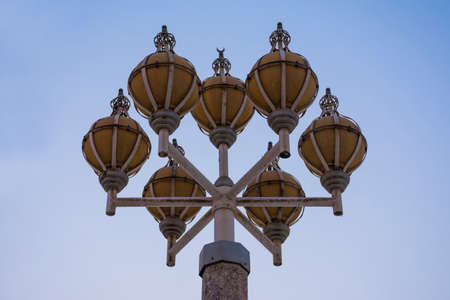 Street light in twilight backgroundの写真素材