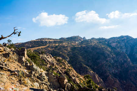 Beautiful mountain landscape, located in Al Taif, Saudi arabiaの写真素材