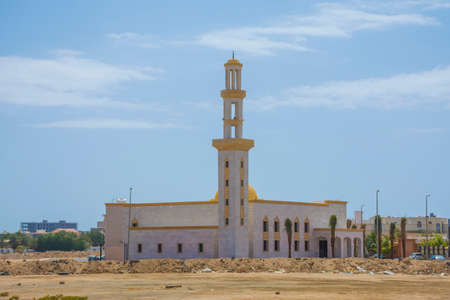 Beautifull mosque and minaret in Jeddah, Saudi arabiaの写真素材