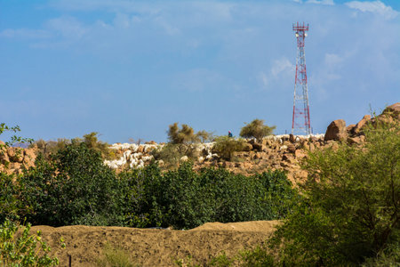 Beautiful mountain landscape, located in Banisad, Saudi arabiaの写真素材