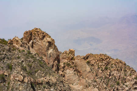 Beautiful mountain landscape, located in Al Taif, Saudi arabiaの写真素材