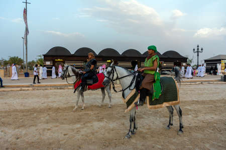 Arabian traditional cultural event. The display of ancient culture. This photo was taken from the yearly festival called Souk Okaz -2018, dated -29/06/2018. was held in Taif city of Saudi Arabia.のeditorial素材