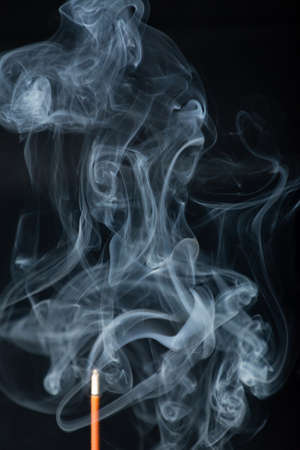 Smoke abstract on black backgroundの写真素材