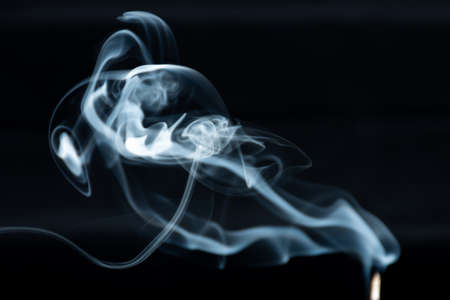 Smoke abstract on black backgroundの写真素材