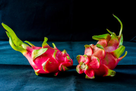 Dragon fruit, isolated with black background