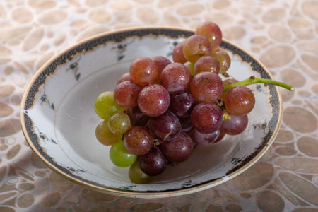 Grapes fruites in plate, beautiful imageの写真素材