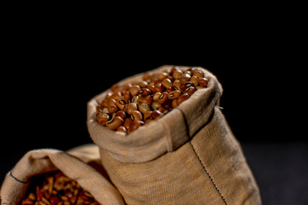 Moth bean and Horse gram close up shotsの写真素材