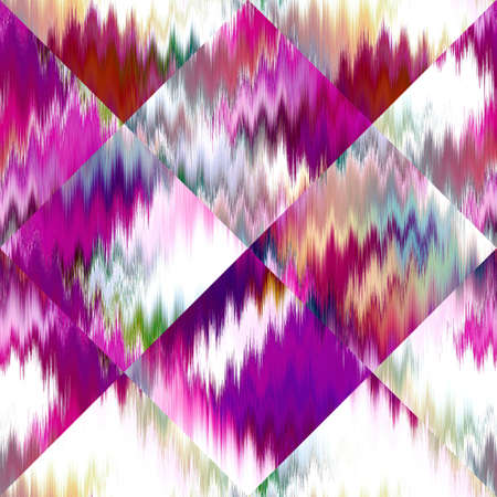 Optical glitch tie dye geometric texture background. Seamless liquid flow effect material. Modern...
