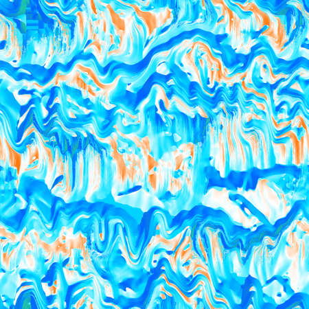 Wavy summer dip dye background. Ombre color blend for beach swimwear, trendy fashion print. Boho...