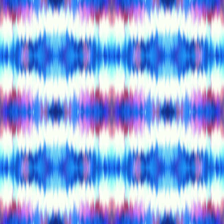 Optical tie dye kaleidoscope blur texture background. Seamless washed out symmetry ombre effect. 80s style retro geometric mirror pattern. High resolution funky beach wear fashion textileの写真素材