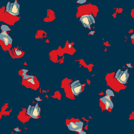 Classic marine blue red yellow seamless texture. Modern retro swim wear fashion allover print....
