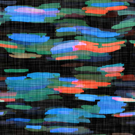 Blue mottled swirl wave rustic linen texture background. Summer beach style stripe home decor fabric. Dyed wash wavy coastal living textile effect. High quality jpg seamless pattern swatch.の写真素材