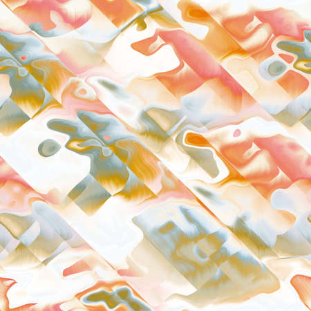 Wavy summer dip dye boho background. Wet ombre color blend for beach swimwear, trendy fashion print....