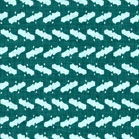 Aegean teal broken stripe rustic linen texture background. Summer line coastal living style. Light...