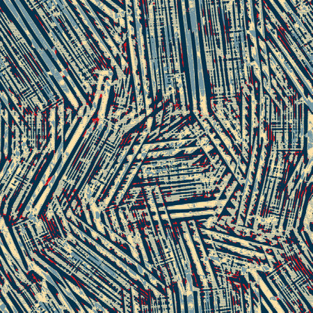 Classic marine blue red yellow seamless texture. Modern retro swim wear fashion allover print. Memphis style masculine grunge abstract background. High quality jpg swatch.の写真素材