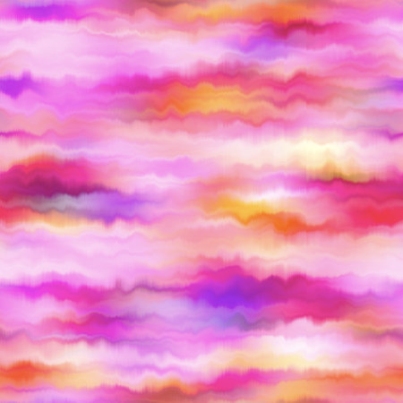 Bleed stripe summer tie dye batik beach wear pattern. Seamless variegated gradient space dyed shibori effect. Washed out painterly trendy fashion print background.の写真素材