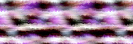 Funky summer ombre tie dye batik stripe border pattern. Seamless stain space dyed striped effect...