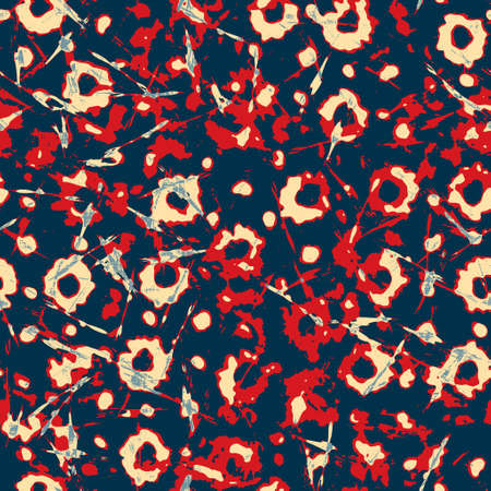 Classic marine blue red yellow seamless texture. Modern retro swim wear fashion allover print. Memphis style masculine grunge abstract background. High quality jpg swatch.の写真素材