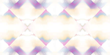 Geometric pastel summer tie dye batik stripe border pattern. Seamless shibori space dyed striped...