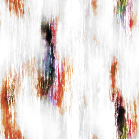 Streaked broken stripe summer tie dye batik beach wear pattern. Seamless blotched stain space dyed shibori effect. Washed out painterly trendy fashion print background.の写真素材