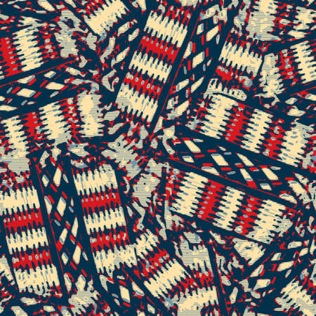 Classic marine blue red yellow seamless texture. Modern retro swim wear fashion allover print....