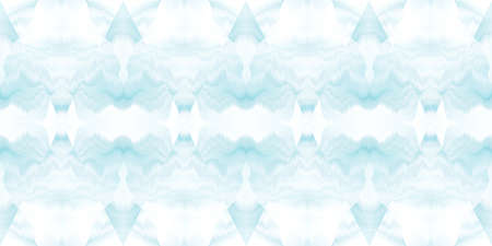 Geometric indigo blue ombre tie dye batik stripe border pattern. Seamless shibori space dyed striped effect fashion trim edging. Washed out boho beach wear ribbon endless tape.の写真素材