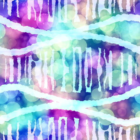 Seamless seventies tie dye stripe bokeh texture. Hippie summer wavy striped repeat background with ink dyed effect.の写真素材