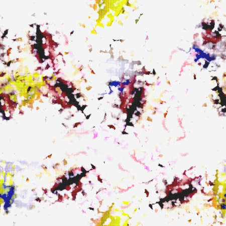 Messy summer tie dye batik beach wear pattern. Seamless colorful stain space dyed effect fashion....