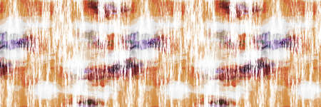 Funky summer ombre tie dye batik stripe border pattern. Seamless stain streaked space dyed striped...